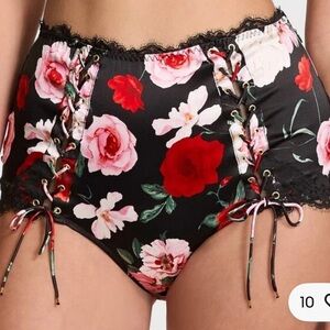 NWT Atelier Victoria’s Secret Silk Floral High-Waist Lace-Trim Brief XS & XL